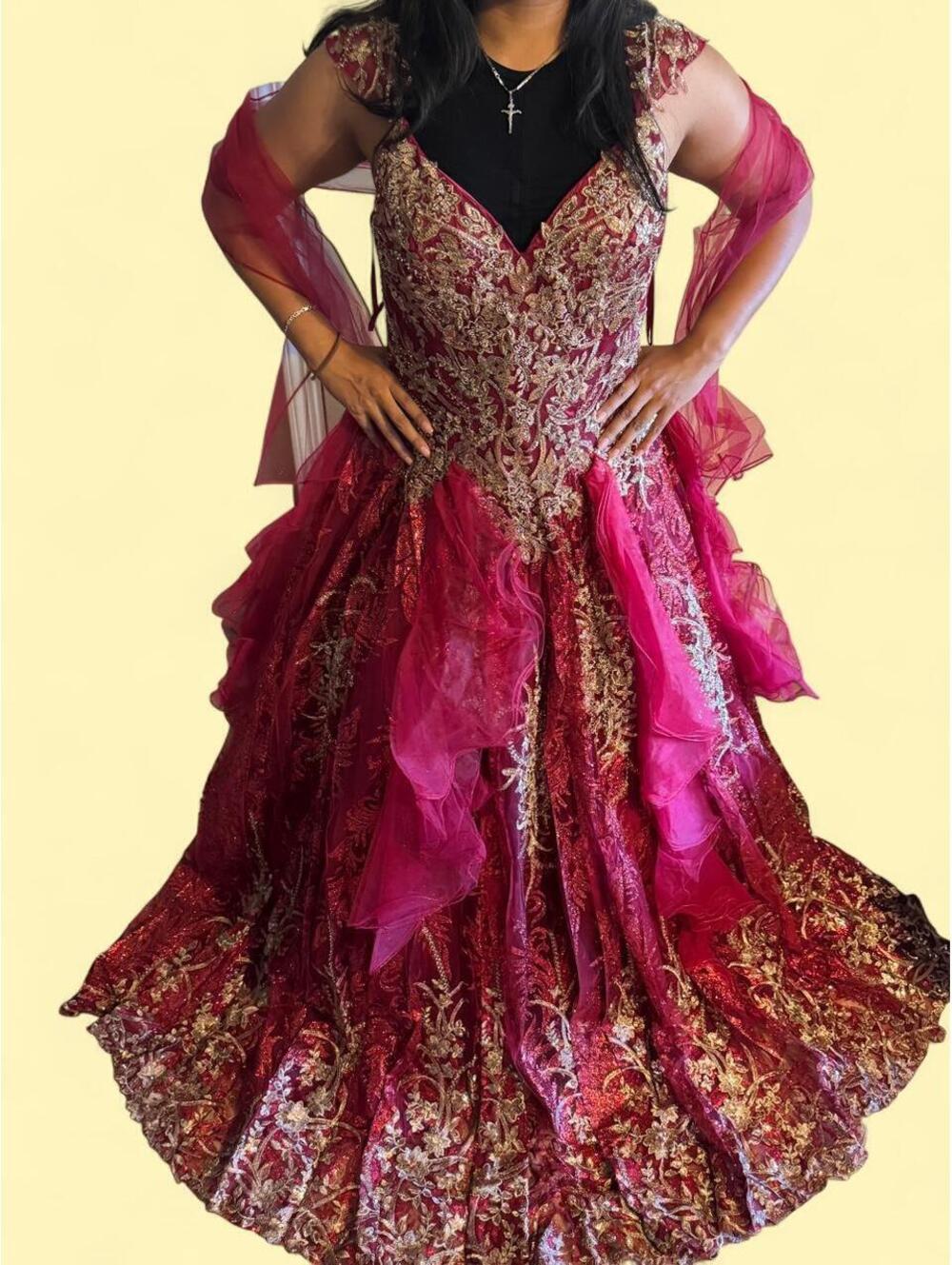 Women's Pink and Red Dress